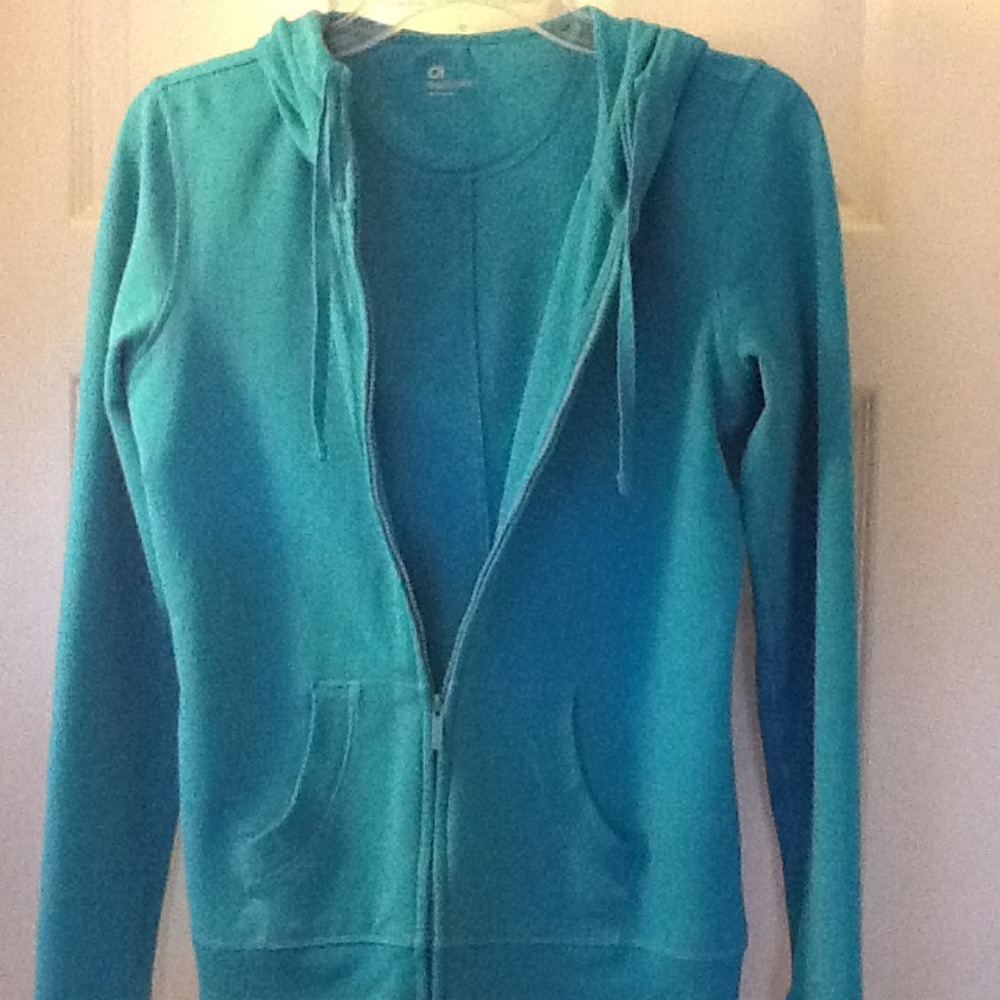 Teal GapBodyFit Hooded Zip-Up Sweatshirt